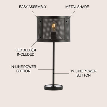 Wilcox 25" Minimalist Metal LED Table Lamp - JONATHAN Y